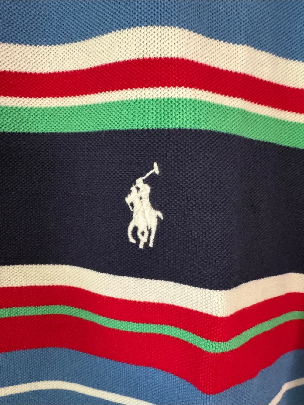Polo by Ralph Lauren Men's Multi-Stripe Pique/Mesh Shirt